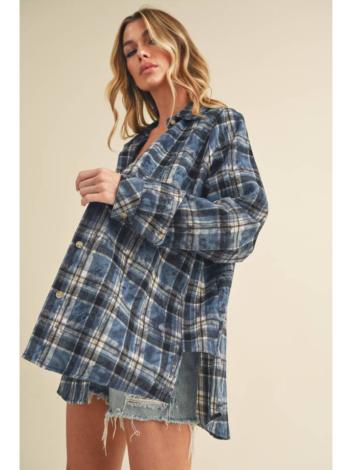 AEMI + CO – wholesale Tröja med knappar – Dam – 8323DN Laura skjorta i tvättat rutigt flanelltyg14