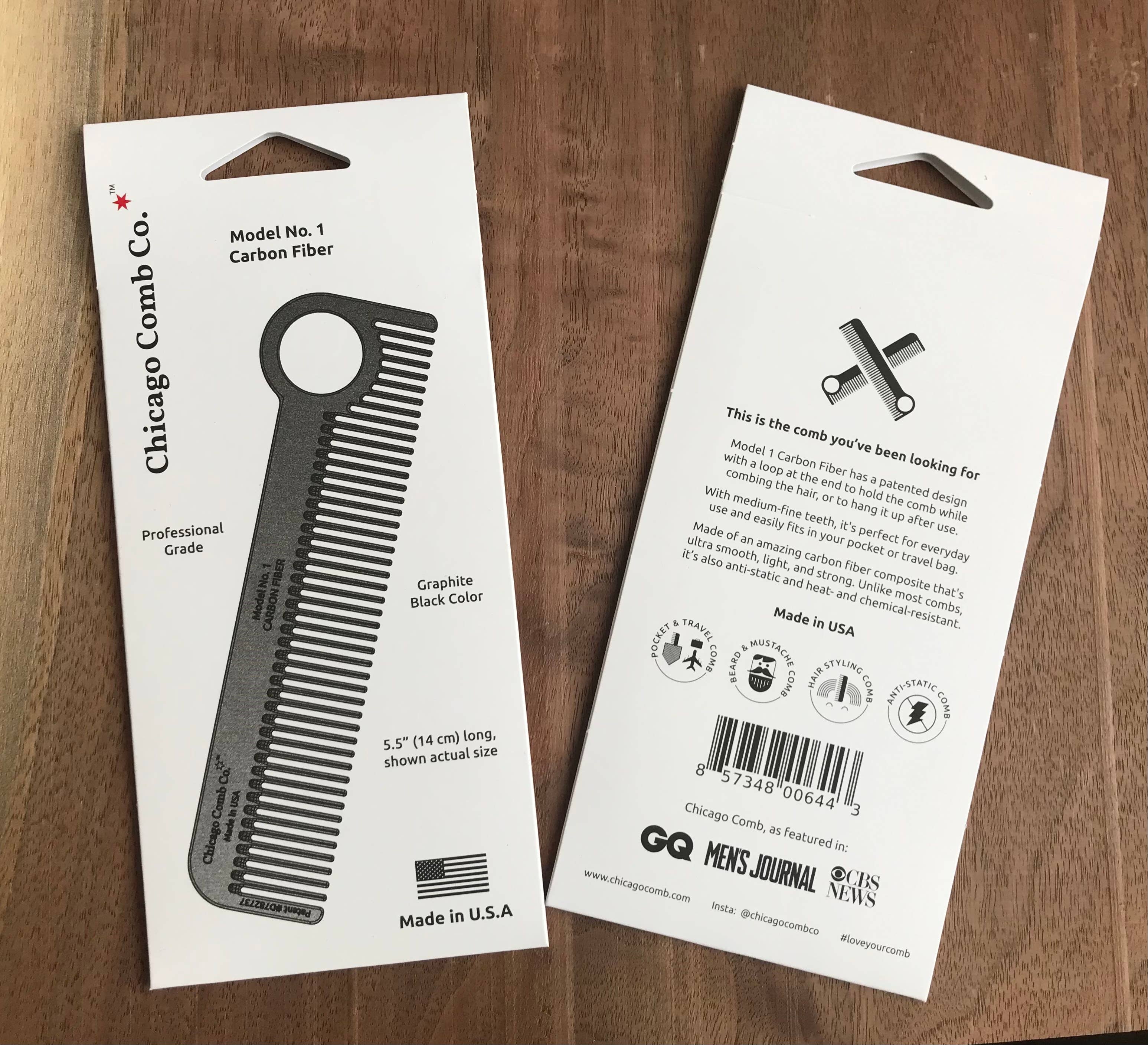 Chicago Comb Co. – wholesale Hair brush/comb – Model No. 1 Carbon Fiber Comb10