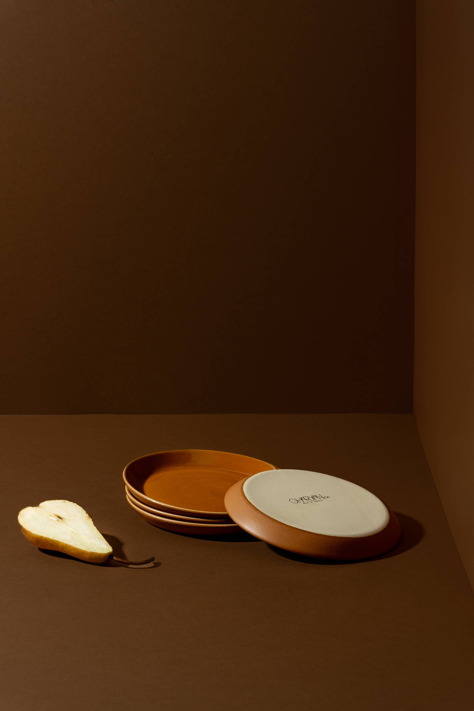 GHARYAN Stoneware & Olive Wood Tableware | USA - Wholesale Dinner Plate - Handmade Stoneware Flat Side Plate | Edan 5.9"2