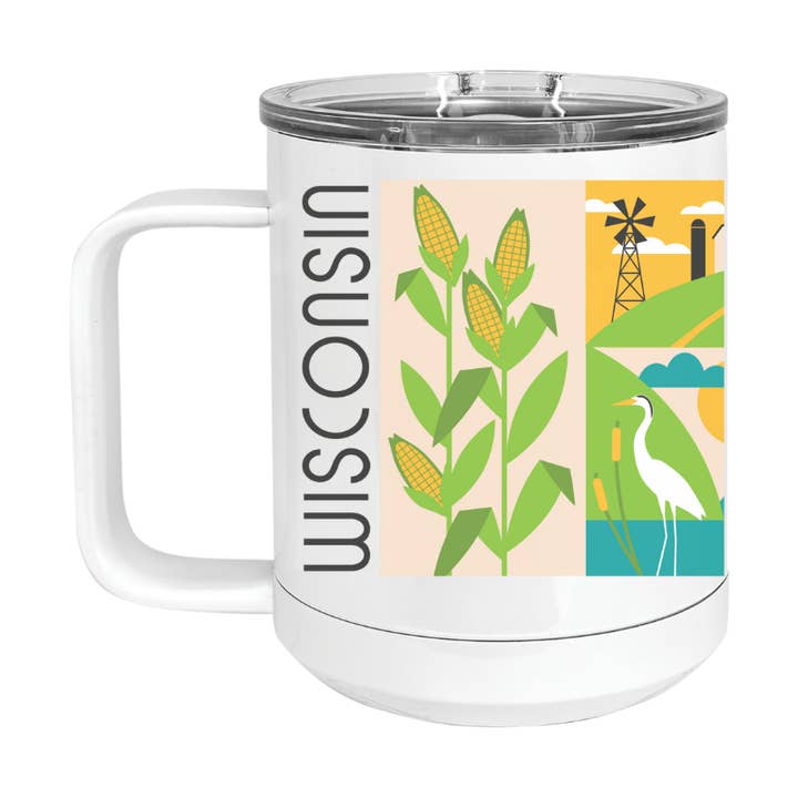 Insulated Camp Mug | WI Square Scenes Wrap for wholesale by Creative Compass