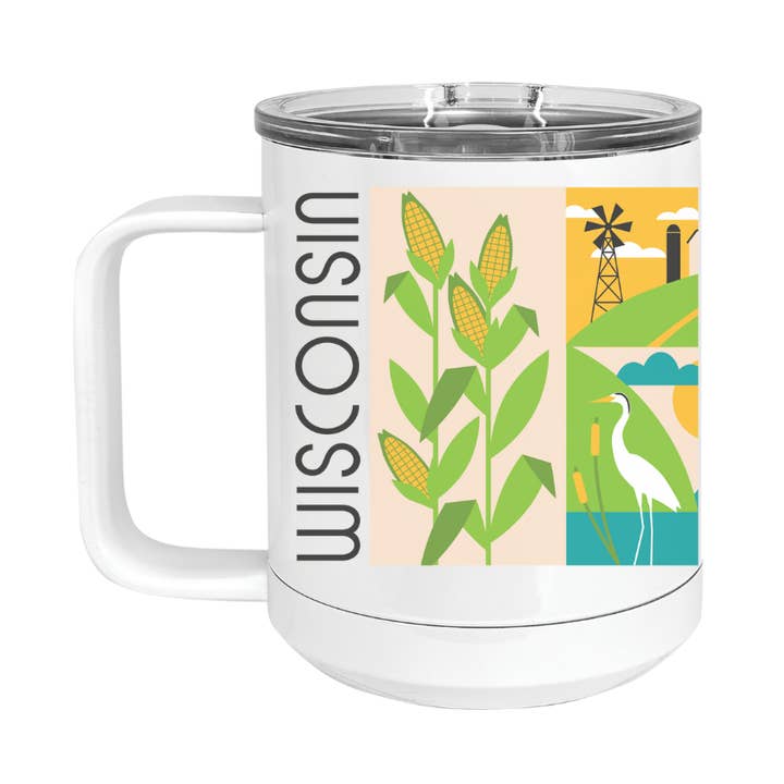 Insulated Camp Mug | WI Square Scenes Wrap for wholesale by Creative Compass