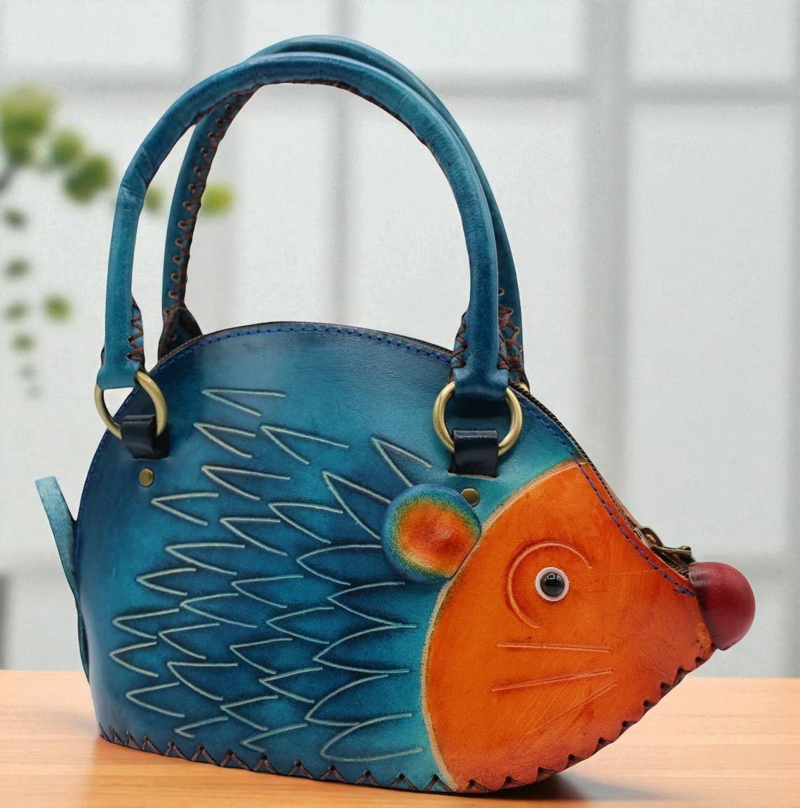 Sunflower Handmade leather inc - Wholesale Top Handle Bag - Women's - H857 leather hedgehog handbag purse6