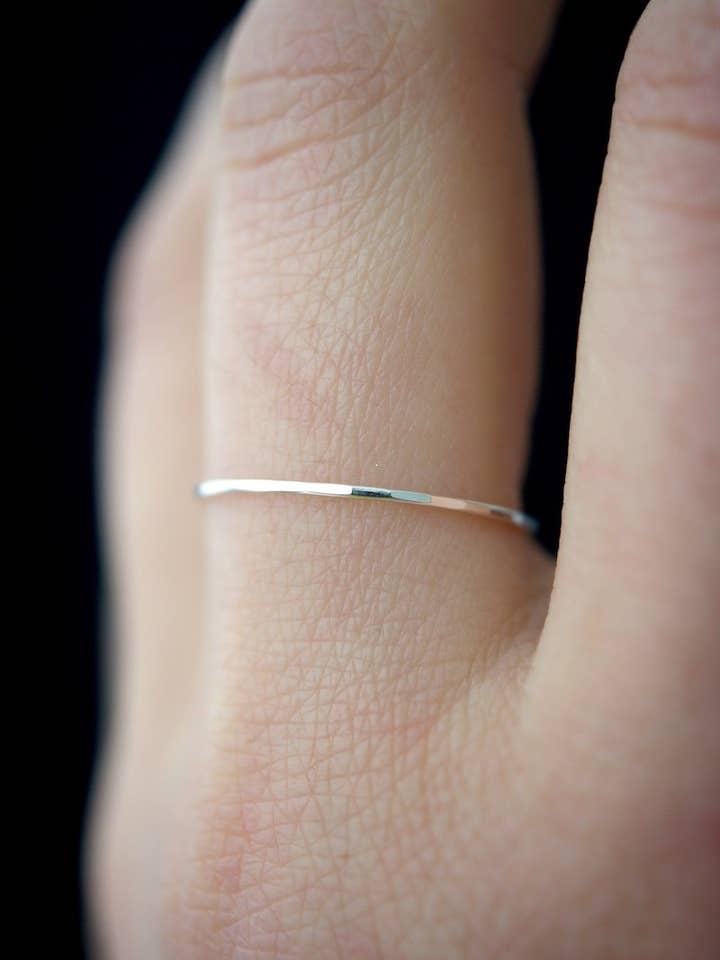 Ultra Thin Stacking Ring, Sterling Silver for wholesale by Hannah Naomi