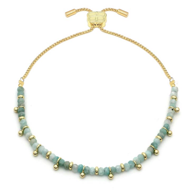 Bracciale Harmony Amazonite in oro per la vendita all'ingrosso da parte di Boho Betty