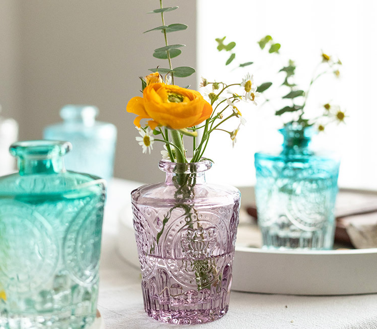 Sweet Home Deco - Wholesale Vase - Vintage Decorative Glass Vases, Colored Bud Flower Vases, 10