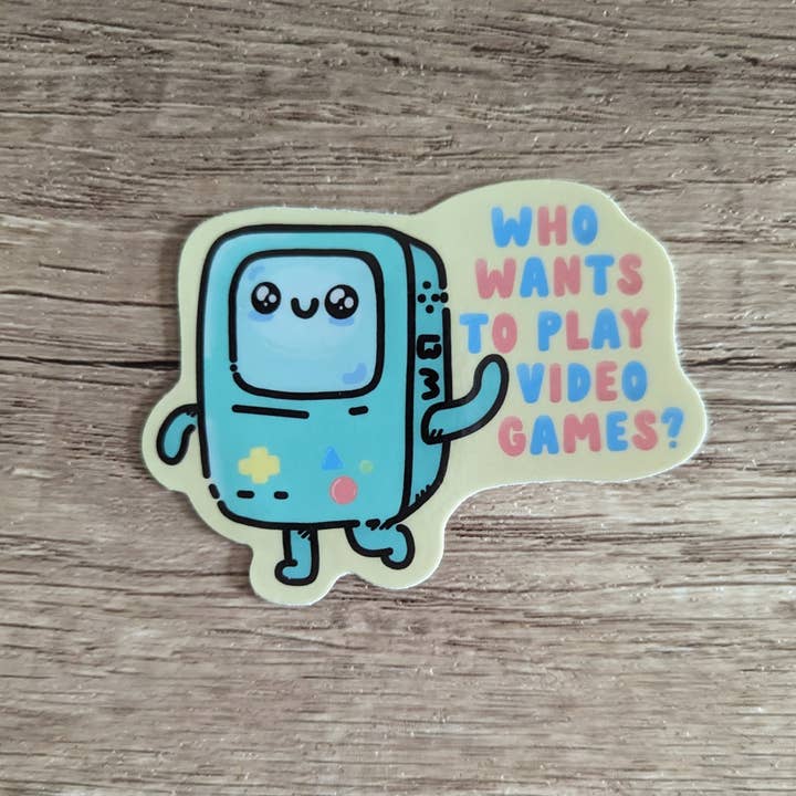 Sadsquatch - Wholesale Sticker - BMO Video Games - Cute Adventure Time Vinyl Sticker