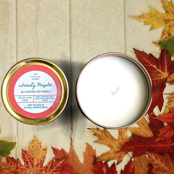 Bougie de soja à l'érable toasty | 8 onces pour la vente par The Blushing Bushel