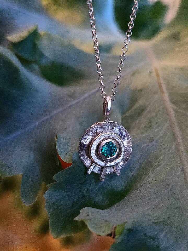 Emerald Celestial Eye Pendant for wholesale by Caroline Stokesberry-Lee Jewellery Design