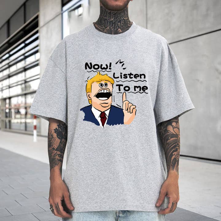novaxau - Wholesale Screen printed t-shirt – Men′s - Trump 2024 Cartoon Fun Design Men's Cotton Funny T-shirt3