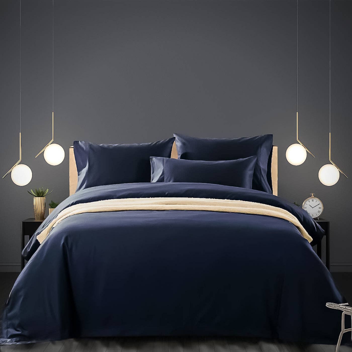 Bedlam - Wholesale Duvet Cover - Navy - 500TC Sateen Supima Cotton Duvet Cover0