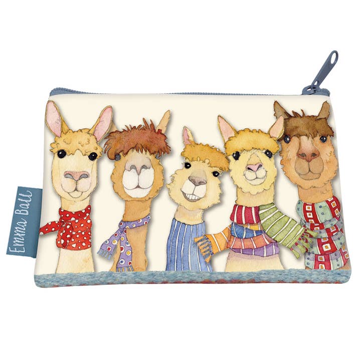 Happy Alpacas, Purse for wholesale by Emma Ball Ltd