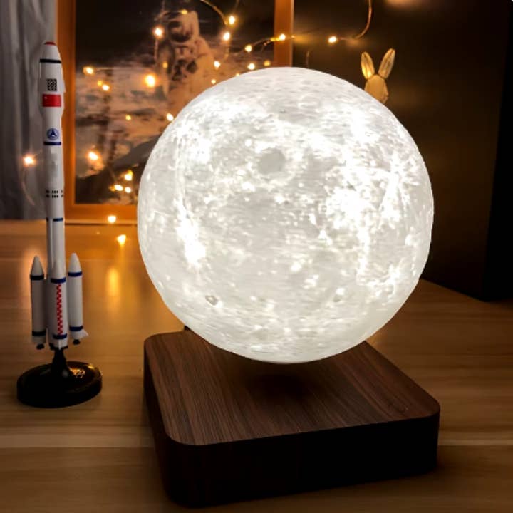 Kiyo Home - Wholesale Accent/Desk Lamp - Levitating Moon Lamp | Floating Moon Lamp | 3-Step LED6
