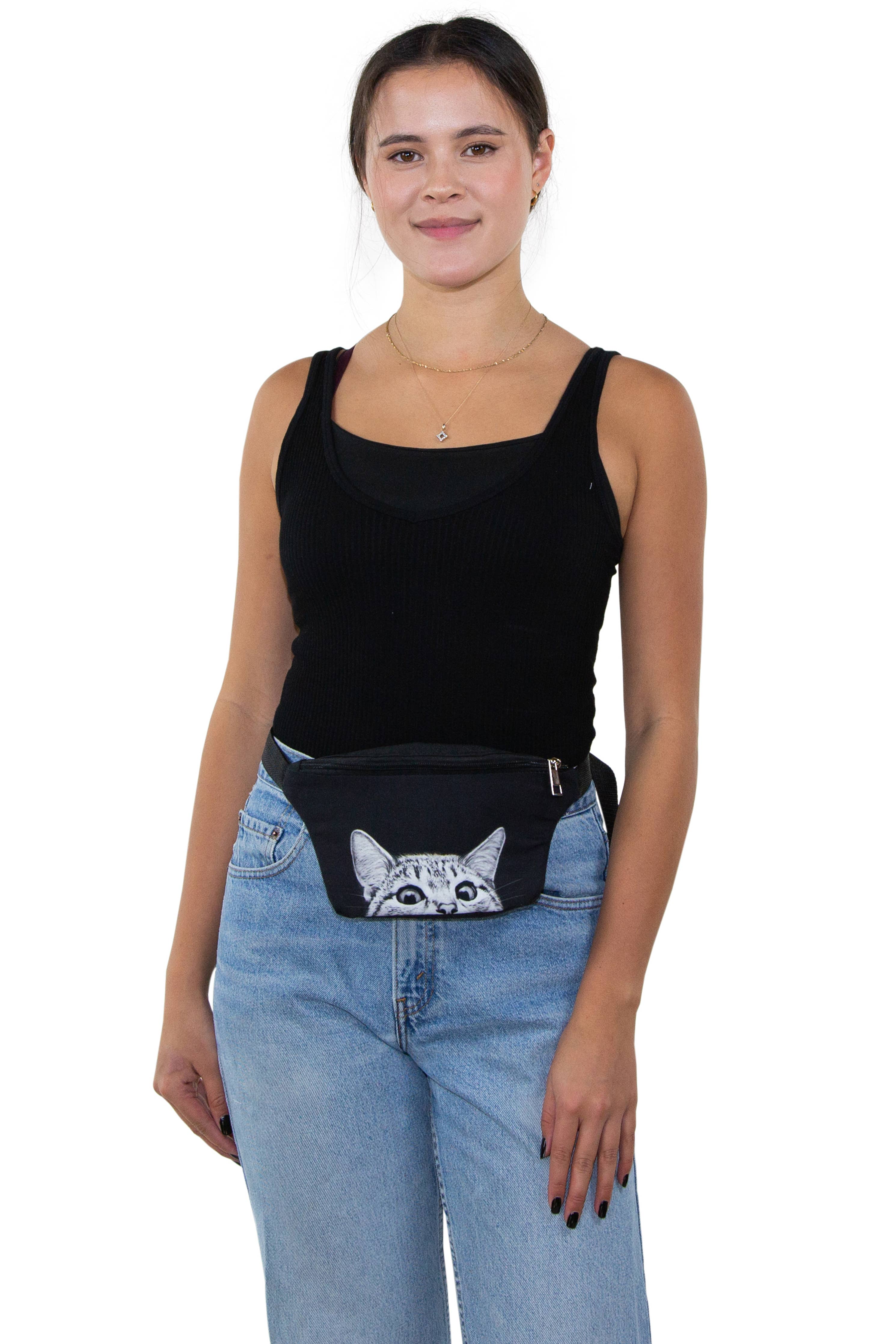 COMECO INC - Wholesale Belt Bag - Women's - Peeking Cat Fanny Pack2