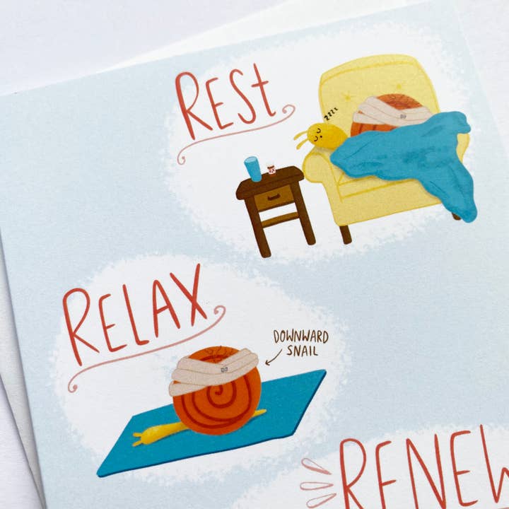 Fox Card Co – postal de desejos de melhoras por atacado – Cartão Get Well Snail1