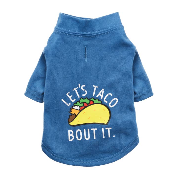"Let's Taco Bout It" Cotton Dog Graphic Tee - Taco Tuesday for wholesale by Louis Barx