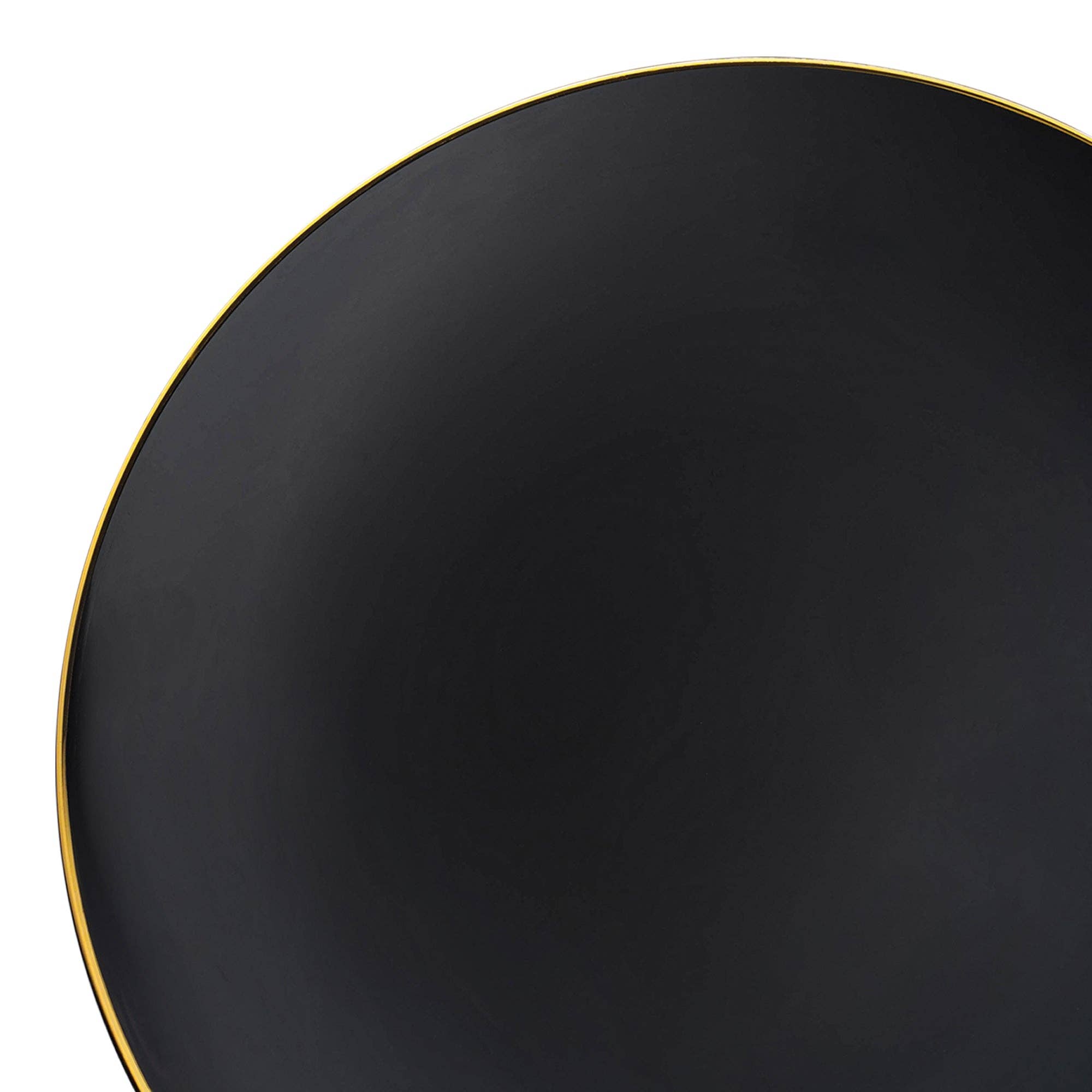 Smarty had a Party - Wholesale Disposable Plate - 10.25" Black w/ Gold Organic Plastic Dinner Plates - 120 pcs0