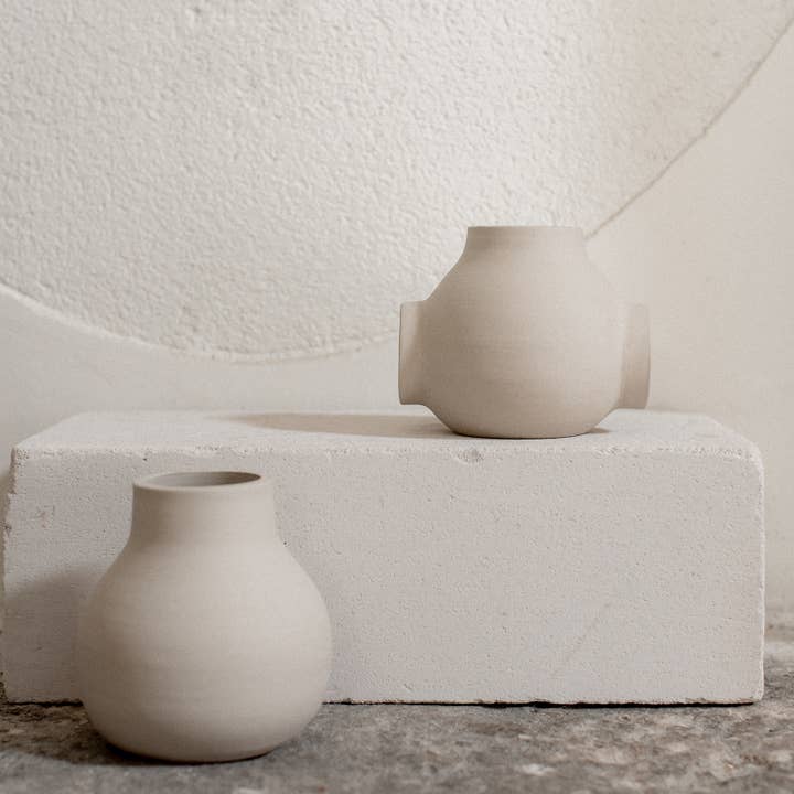 Claycraft - Wholesale Vase - Round ceramic ball vase open raw handmade design29