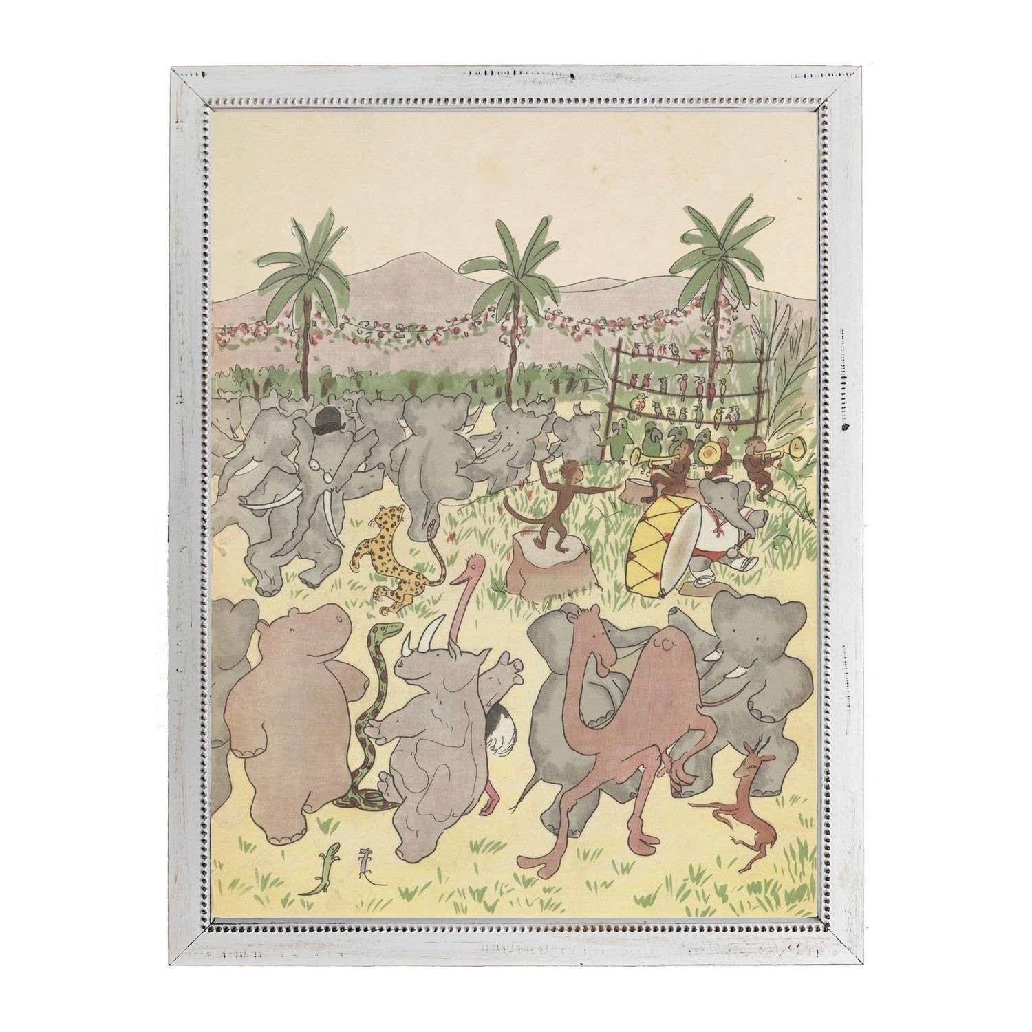 Antique Curiosities Inc - Wholesale Art Print - Historie de Babar Illustration B on cream background0