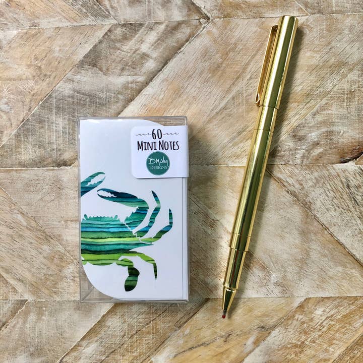 Striped Crab Mini Notes for wholesale by B McVan Designs