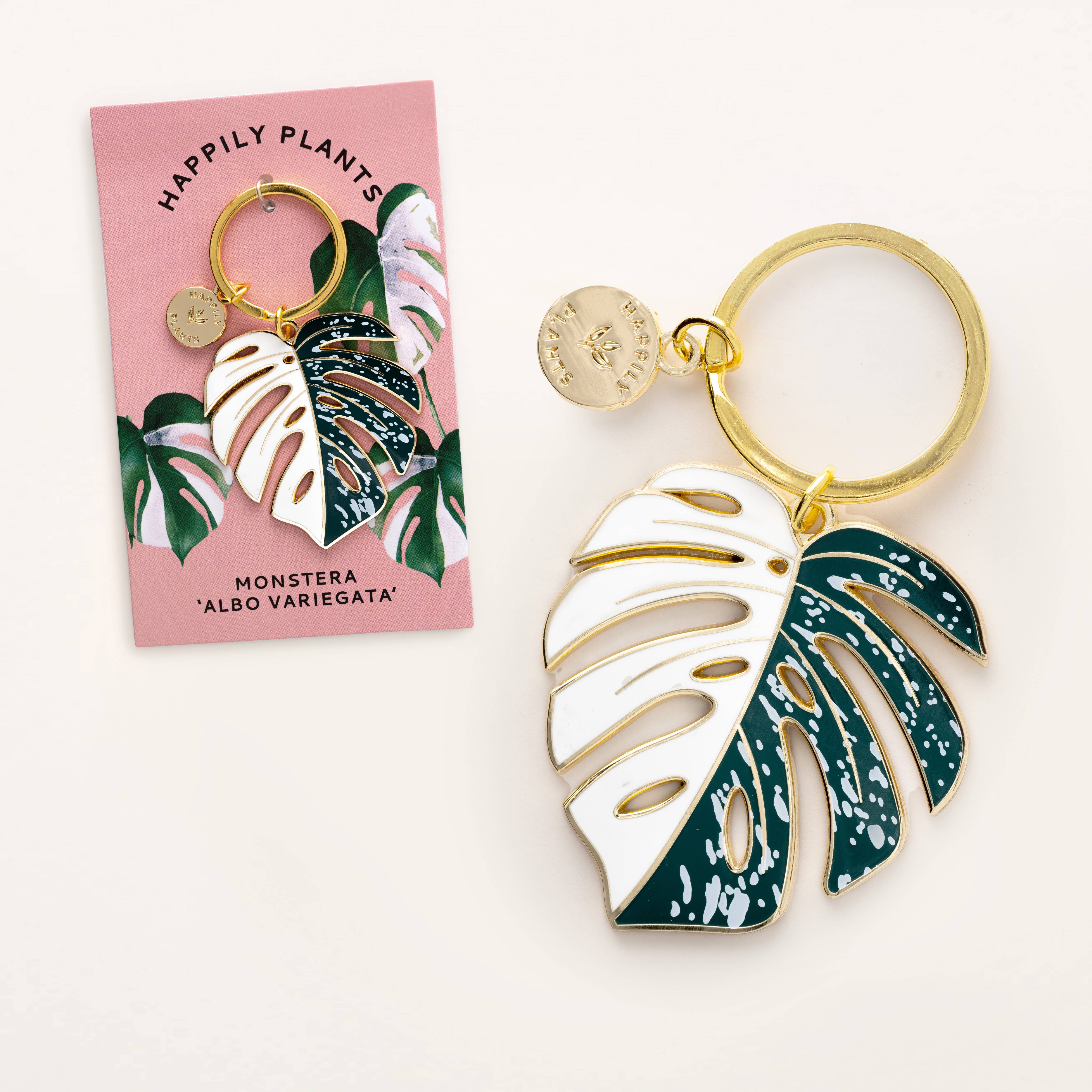 Happily Plants - Wholesale Keychain - Unisex - Monstera Albo Keychain & Bag Charm, Plant Keychain Gifts1
