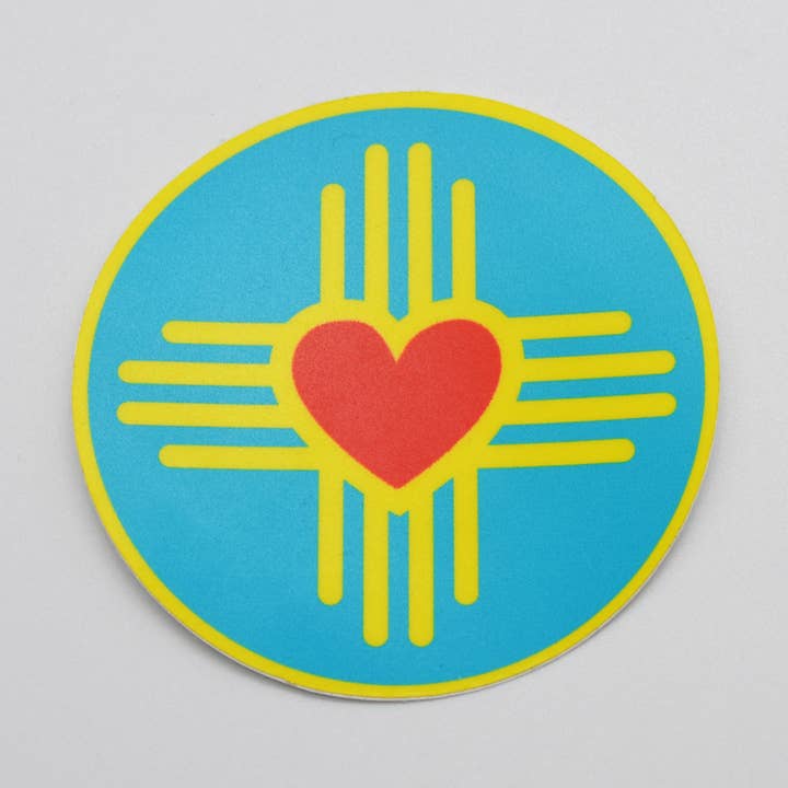 Zia Heart Turquoise Circle - Sticker for wholesale by Metal the Brand