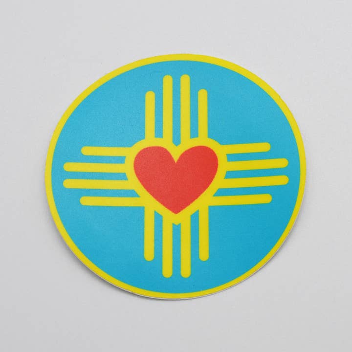 Metal the Brand - Wholesale Sticker - Zia Heart Turquoise Circle - Sticker