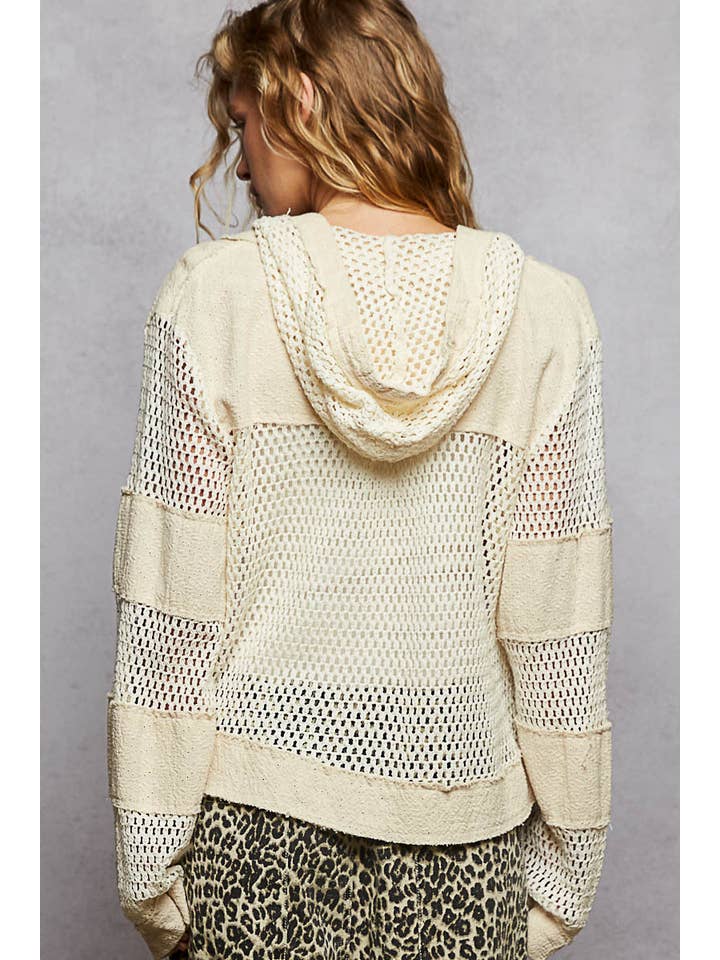 Pol Clothing - Wholesale Hoodie - Women's - Balloon sleeve front pockets zipper front hoodie top4