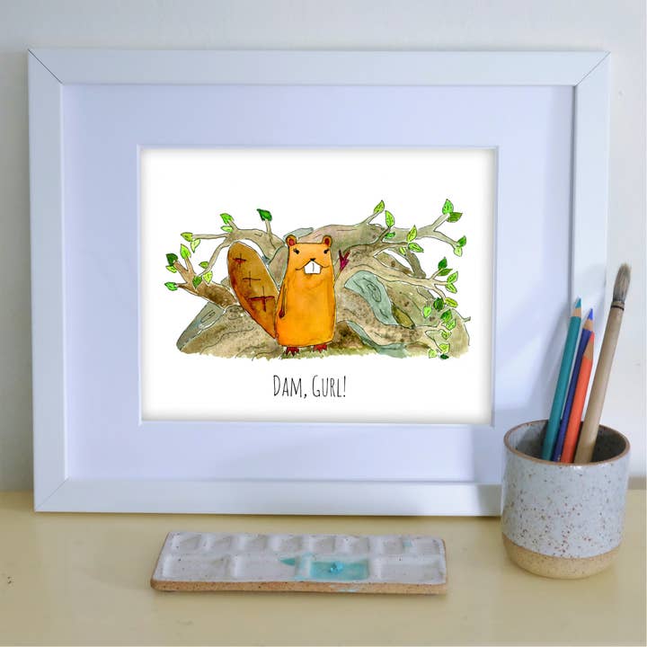 Dam Gurl Kunstdruck für den Großhandel von SquidCat, Ink