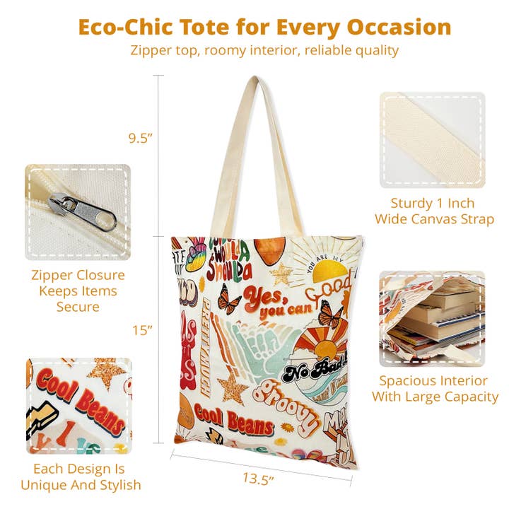 Wrapables.com - Wholesale Tote Bag - Women's - Wrapables Zippered Canvas Reusable Tote Bag21