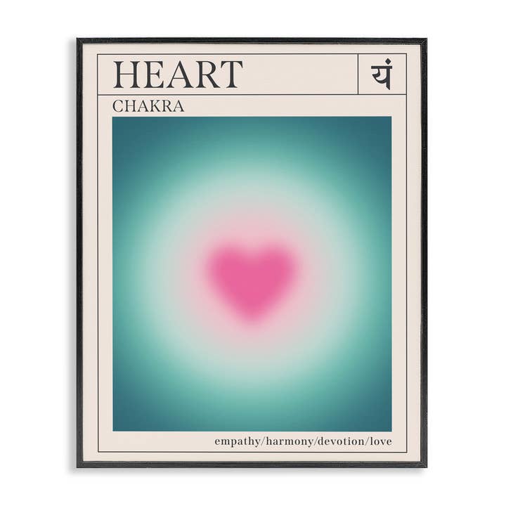 Hjärtchakra Meditation - Inramad Väggkonst för wholesale av Stupell Industries