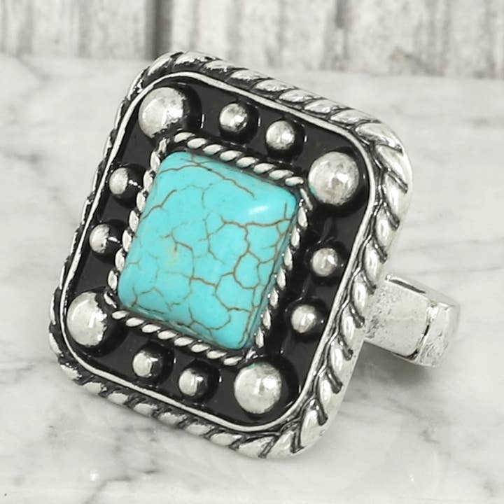 Sbtq Western Bubble Jeweled Stretch Ring R18037 for wholesale on Faire0