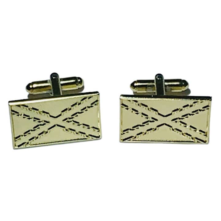 Astur Pins – wholesale Cufflinks – Gold Color Cufflinks - Flag of the Cross of the Spanish Empire of Burgundy - Spain