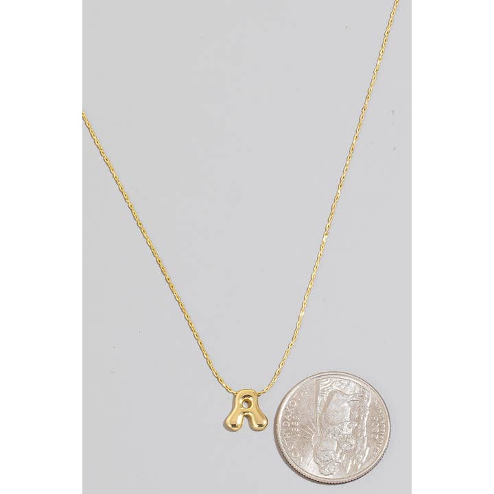 The Looks by Fame Accessories - Wholesale Pendant/Charm Necklace - Gold Dipped Bubble Letter Pendant Necklace