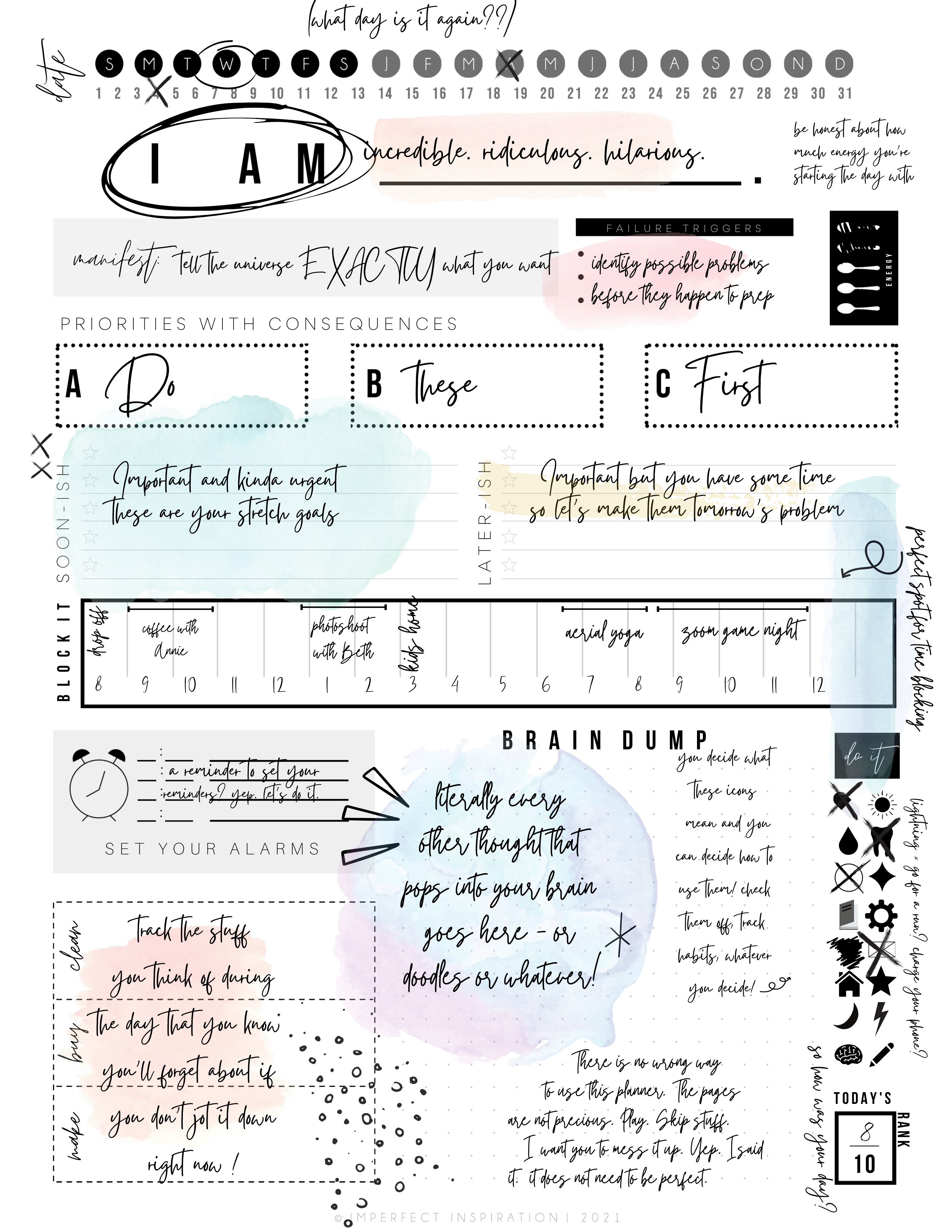 Imperfect Inspiration - Wholesale Planner - Daily ADHD Notepad Planner1