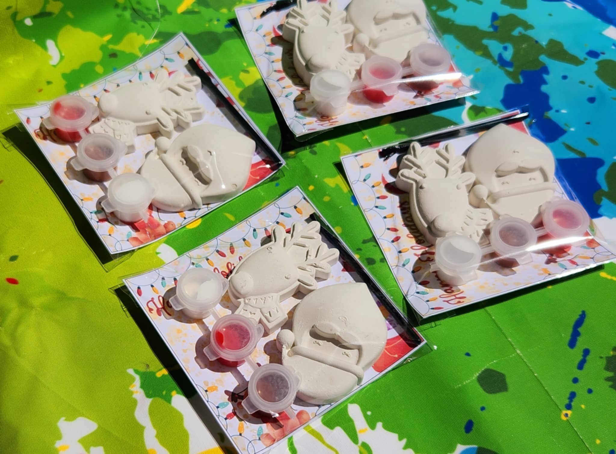 Snazzy Crayons - Vendita all'ingrosso Kit per lavoretti fai da te - Bambini - Kit di pittura in gesso fai da te con Babbo Natale e renne l Kids Craft3