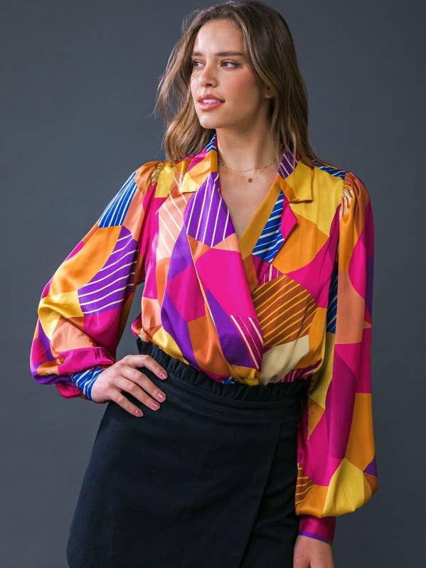 A printed woven bodysuit - IT12772 for wholesale by FLYING TOMATO