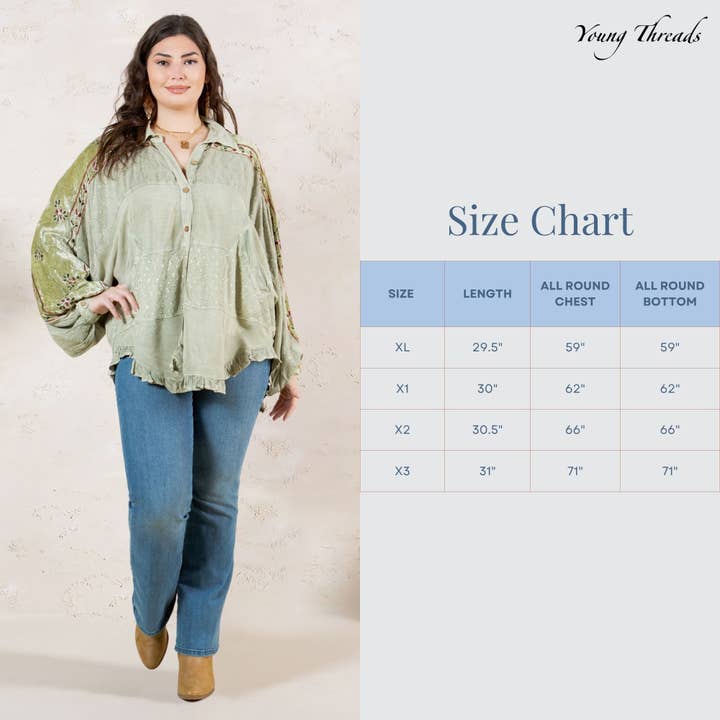 Young Threads - Wholesale Button Down Shirt - Women's - Bohemian Elegance: Stonewashed Rayon Top18