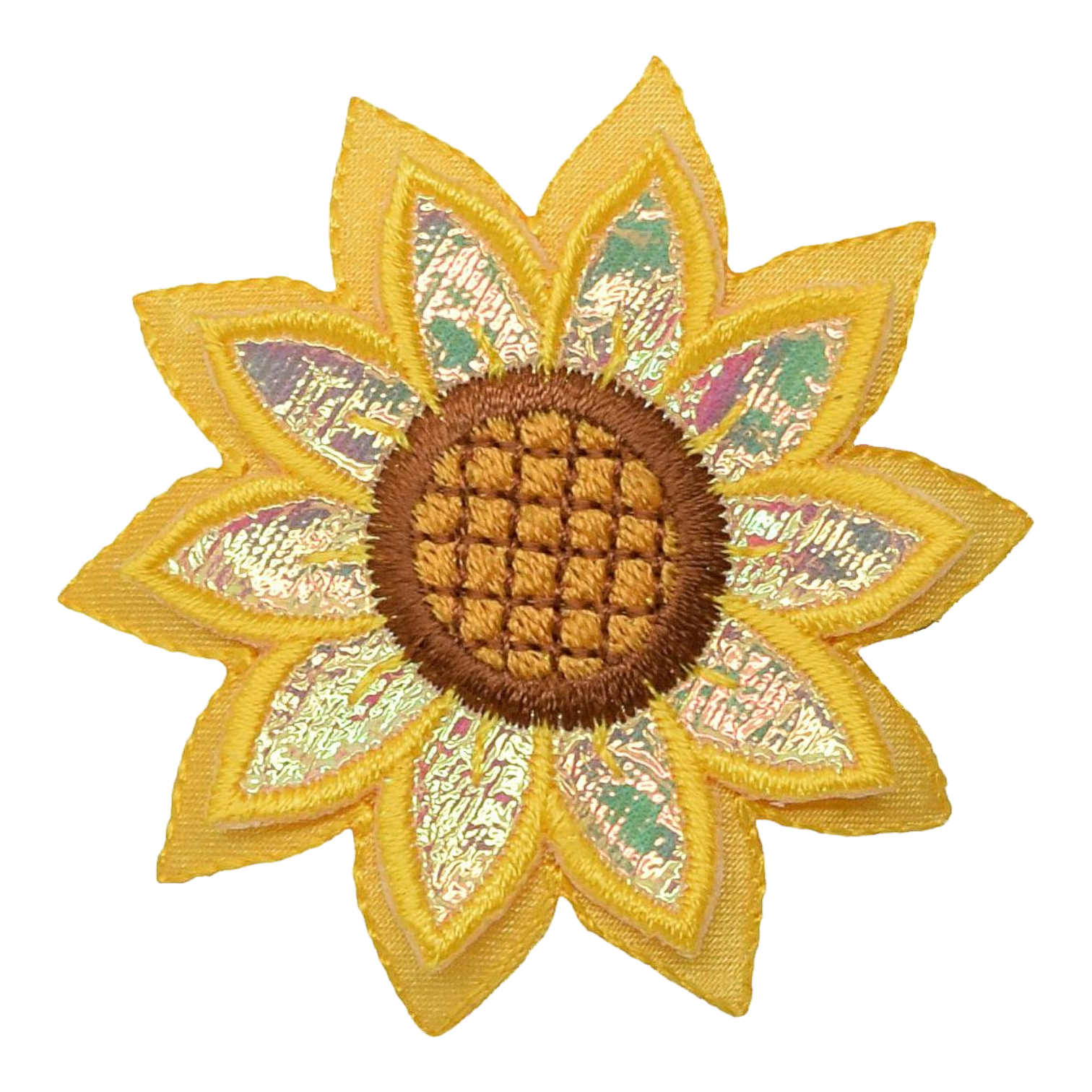Wholesale Applique - Wholesale Patch - Sunflower 3D Shimmery Layered Petals, Iron on Patch0
