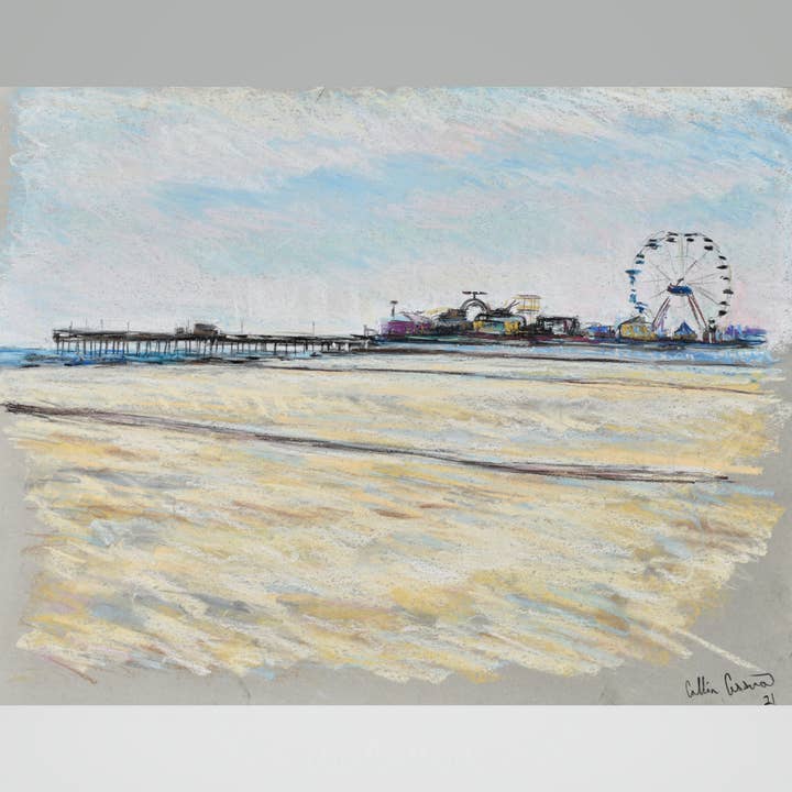 "Ocean City Boardwalk and Pier" Matted 8" x 10" Print for wholesale by Collin Cessna Artwork
