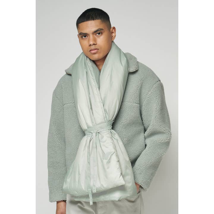 MintCream 100% Recycled Unisex Puffa Scarf for wholesale on Faire2