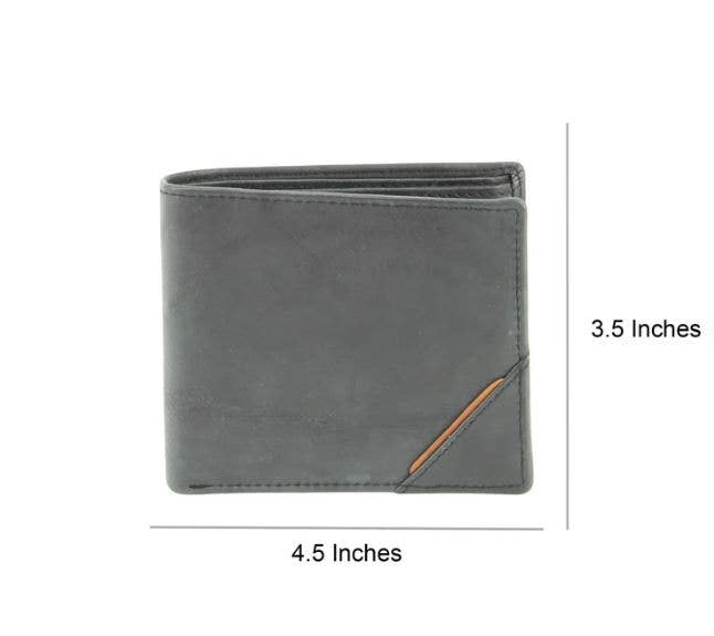 Leather Impressions Inc - Wholesale Wallet - Men's - RFID Bifold w/Center I.D. Flap & Corner Contrast Notch 1571515