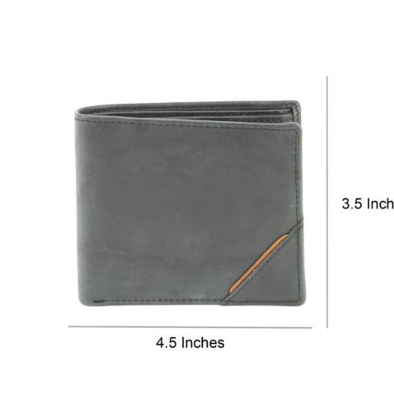 Leather Impressions Inc - Wholesale Wallet - Men's - RFID Bifold w/Center I.D. Flap & Corner Contrast Notch 1571515