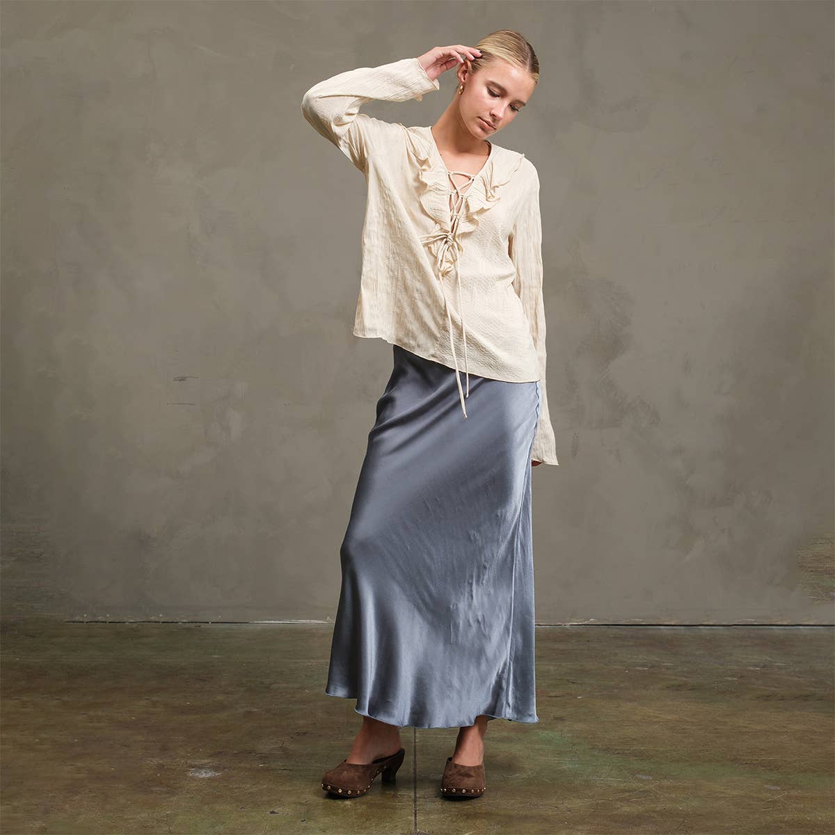 RAISONNEL - Wholesale Skirt - Women's - Satin Slip Skirt - RS10498