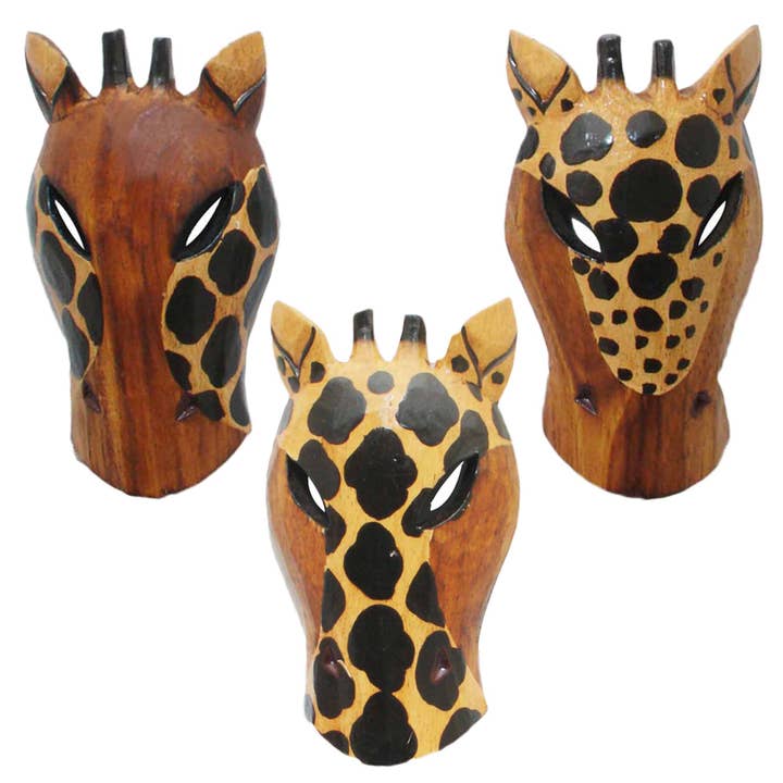Hand-Carved Wooden Animal Mask for wholesale by Stoneage Arts Inc
