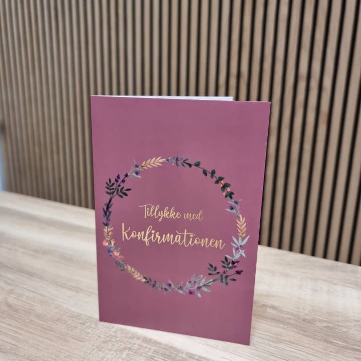 Grattis på konfirmationen – lila kort med foliering för wholesale av Kortspecialisten