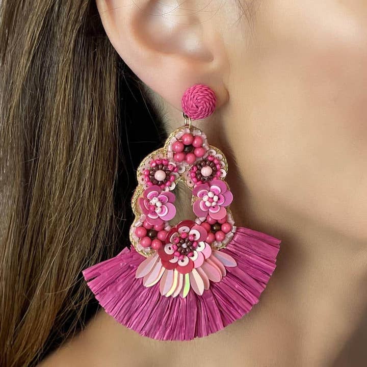 Pink Fiesta Statement Earrings for wholesale by AXESSI