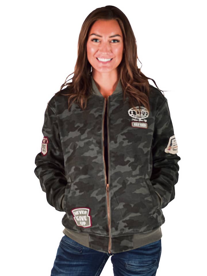Cowgirl Tuff Co. / B. Tuff Jeans - Wholesale Bomber Jacket - Women's - Camo Jacket0