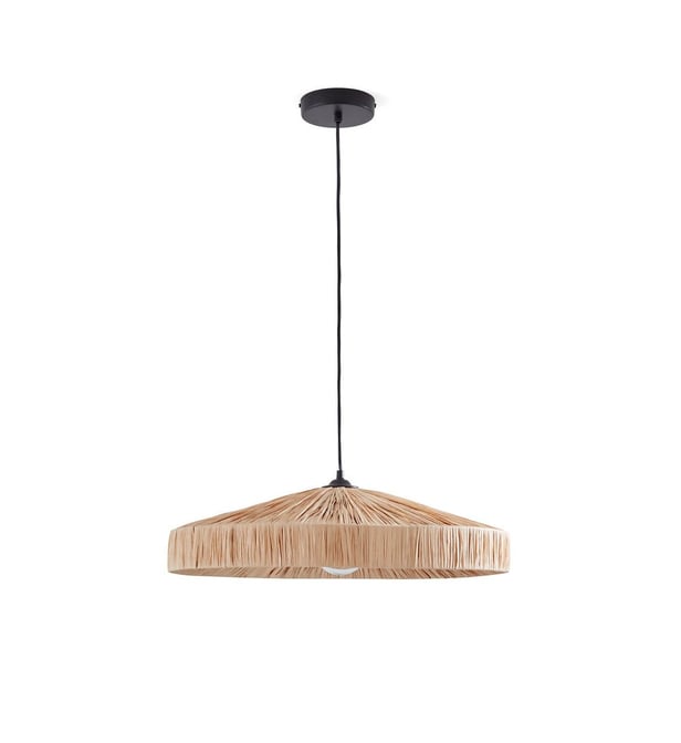 HandHappiness - Wholesale Chandelier/Hanging Light - Boho Raffia Pendant Light - Natural & Black Ceiling Lamp 1