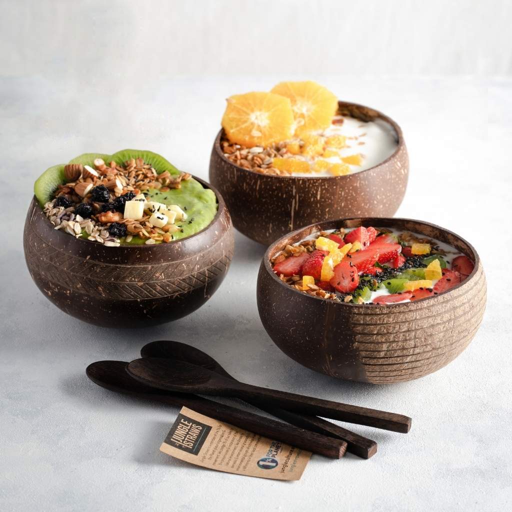 Jungle Culture - Wholesale Bowl - Coconut Bowl & Spoon Combo - Natural Wooden Bowls9
