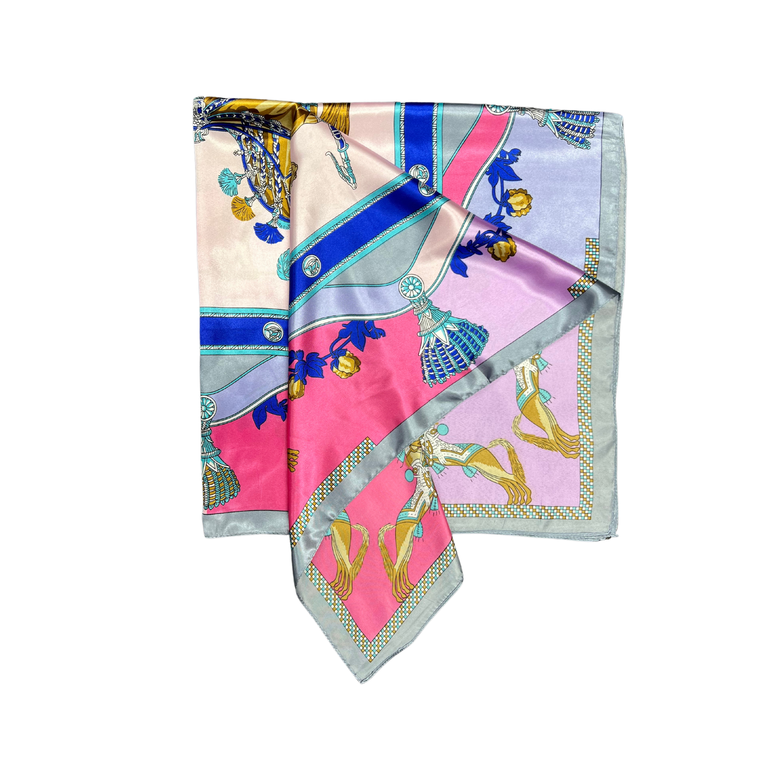 Lili Scarves (US Duty Free) - Wholesale Scarf - Women's - Armed Horse Pattern Silk Touch Square Scarf8